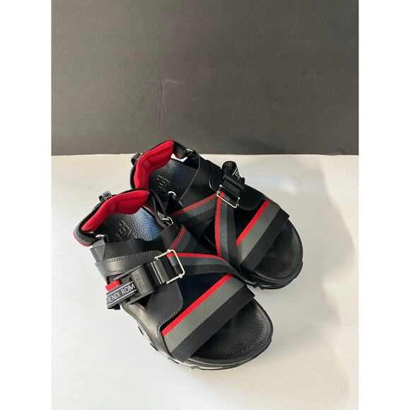 Fendi Roma Air Sole Trekking Sandals Black Red Gray Size 42 Italy main image 13